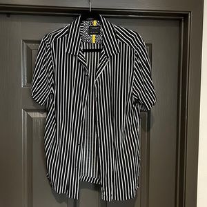 Denim & Flower Black and white striped men’s shirt large